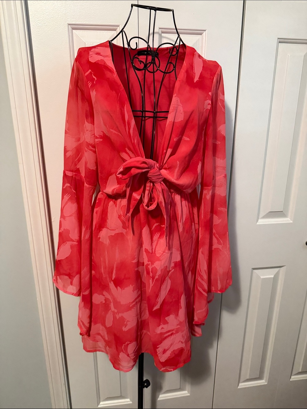 Red Tie-Front Women's Swim Coverup